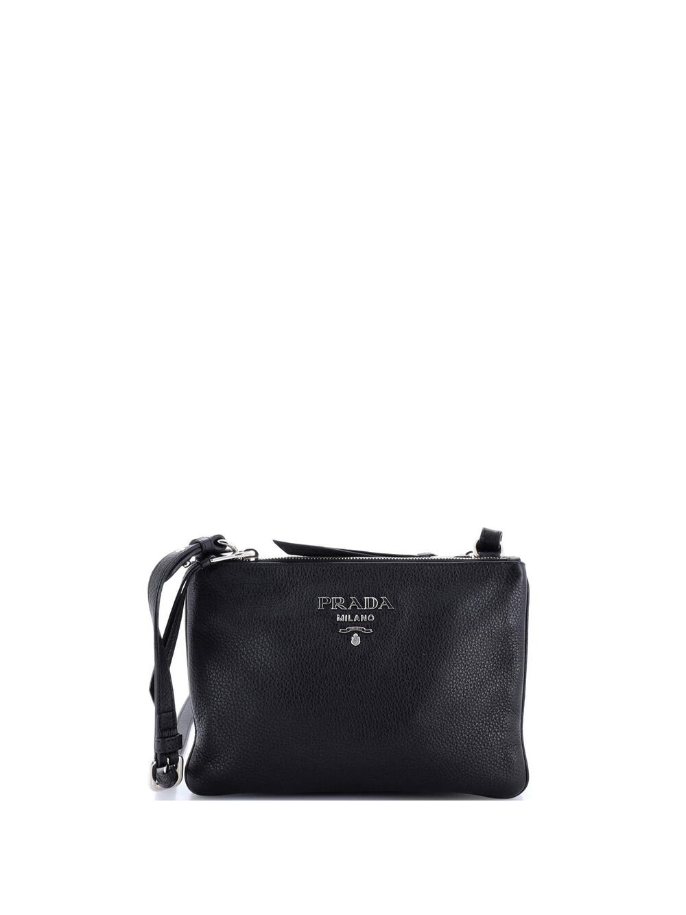 Prada Double Zip Crossbody Bag Vitello #261200P86B